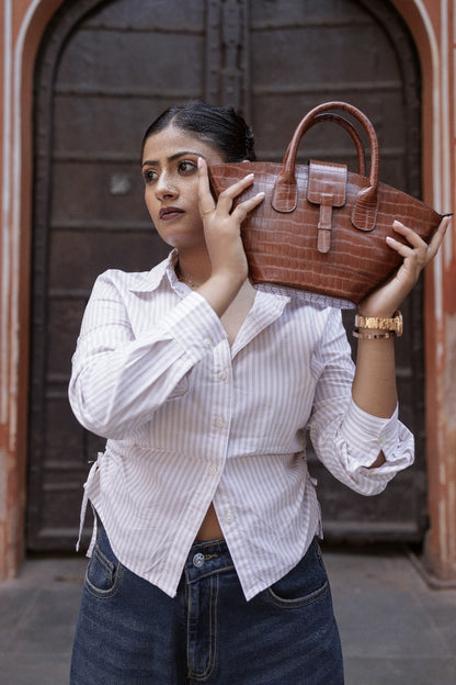 The Amara Croc Tote - Eternal Structure