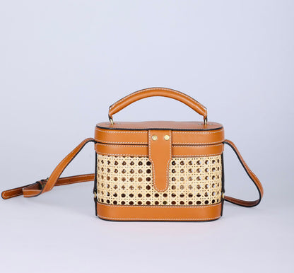 The Luma Cane Box Bag - Handwoven Radiance