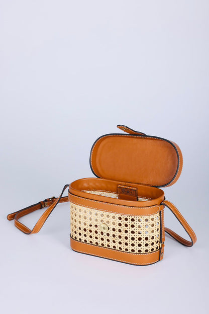 The Luma Cane Box Bag - Handwoven Radiance